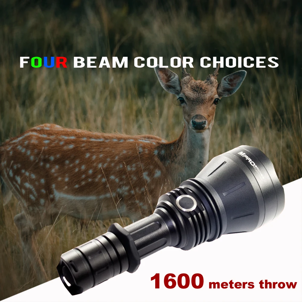

MAXTOCH ARCHER M PRO White/ Green/Red/Blue Four Beam Color Choices Max 1600 Meters distance, MPRO Short Hunting Torch