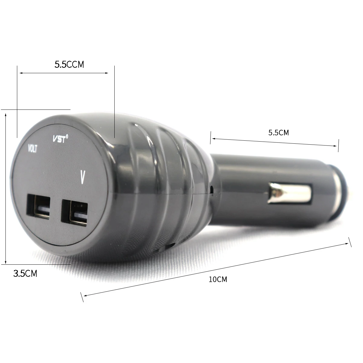 1 шт. Переходник USB для зарядки в машине цифровой дисплей двойной usb порт 2.1A USB Зарядка адаптер автомобильное напряжение дисплей авто зарядное устройство(черный