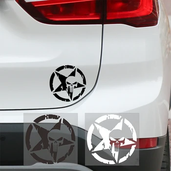 

14CMX14CM The Punisher Skull For Opel Peugeot nissan honda Citroen KIA Car Sticker Pentagram Vinyl Decals Motorcycle Accessories