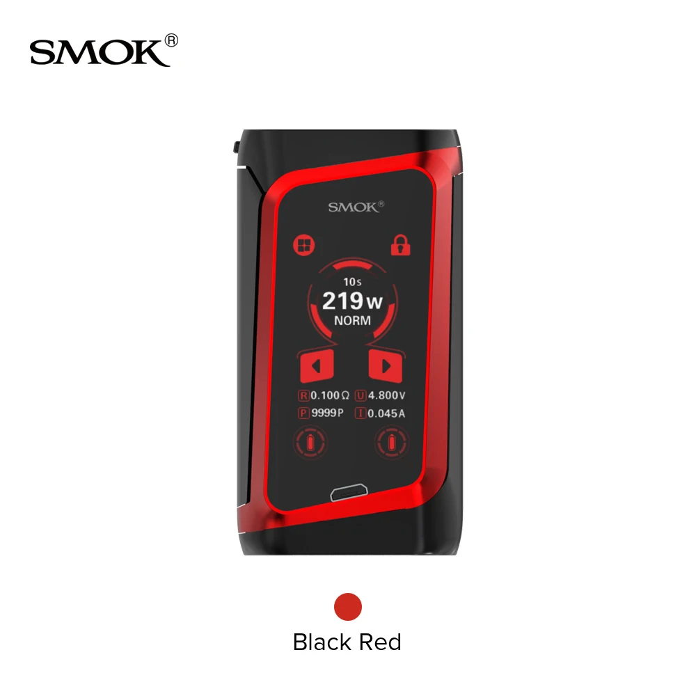 Black Red Smok Morph 219 мод 219 Вт TC бокс мод 0,001 s Скорость Стрельбы нет 18650 батарея подходит 6 мл TF2019 Танк против X-Priv мод - Цвет: Black Red