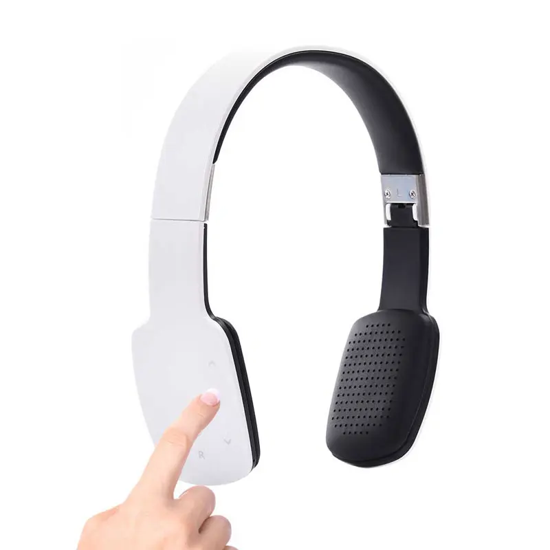 Bluetooth гарнитура для iPhone, двойные динамики Беспроводные наушники с функцией шумоподавления наушники с микрофоном для телефонов сенсорное управление - Цвет: Белый