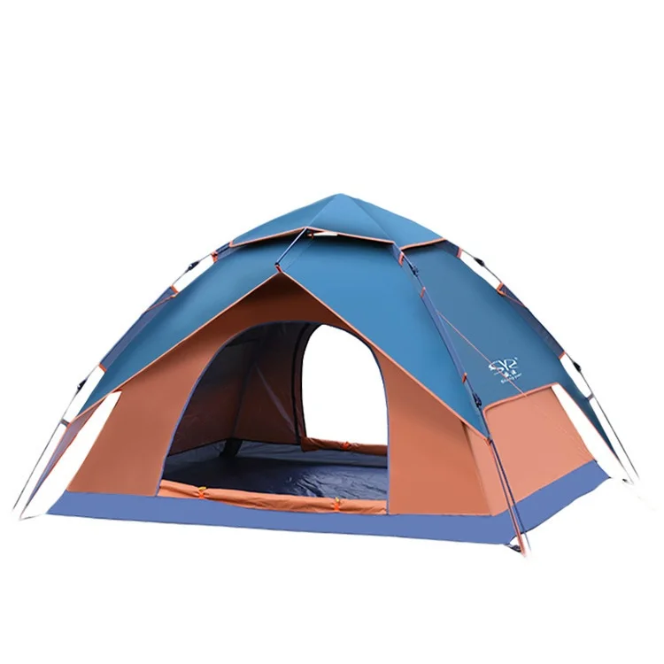 

3-4 Person Waterproof Camping Tent Double Layer Automatic Openning Tourist Tents For Fishing Beach Picnic Party AA12043