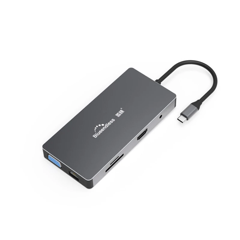 Blueendless HC101A usb-хаб Мульти USB 3,0 тип-c 10 в 1 концентратор SD/TF кард-ридер RJ45 порт с тип-c PD интерфейсный адаптер