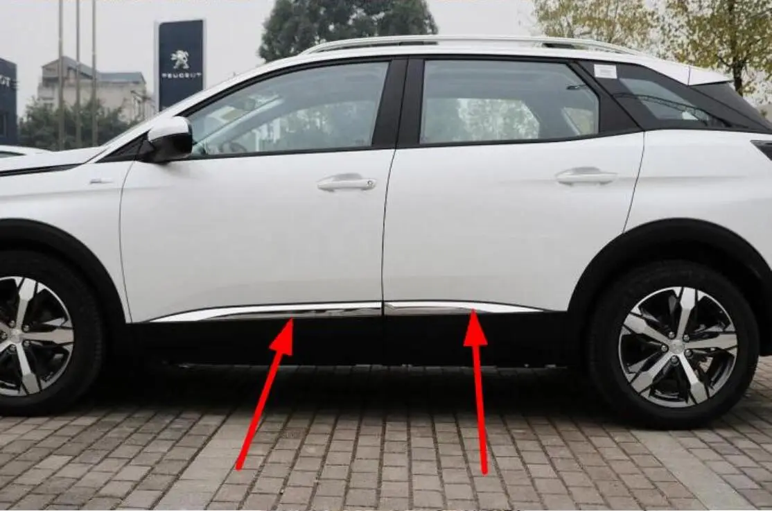 Высокое качество для peugeot 3008/4008 автомобильный детектор нержавеющая сталь отделка кузова, молдинг на боковые двери палочки полоски литья 4 шт
