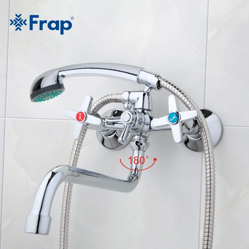 Frap Bathroom faucets long water outlet tube move 90 degrees left and right Simple style hot and cold water  F2220