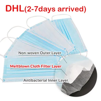

Anti-Pollution 3 Laye Mask dust protective mask Disposable Face Masks Elastic Ear Loop Disposable Dust Filter Safety Masks flu