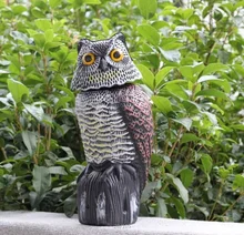 Realistic Bird Scarer Rotating Head Repellent Pest Control Scarecrow Sound Owl Prowler Decoy Protection Garden Yard Decor