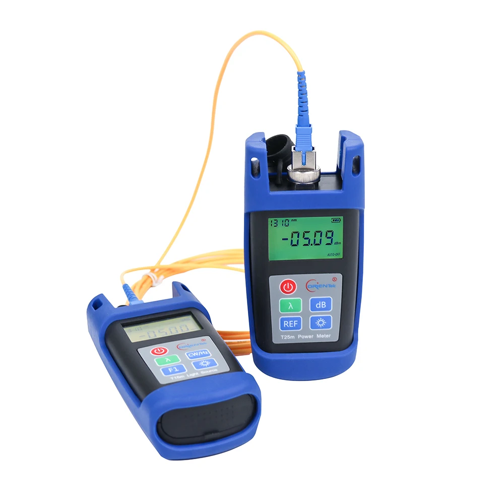 

FTTH Fiber Optical Test Tool Fiber Optic Power Meter Orientek T25M OPM + T15M Optical Fiber Light Source