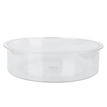 

1PC Swivel Cosmetic Tray Desktop Storage Tray Rotate Fridge Storage Case Multi-purpose Storage Box for Home Dorm