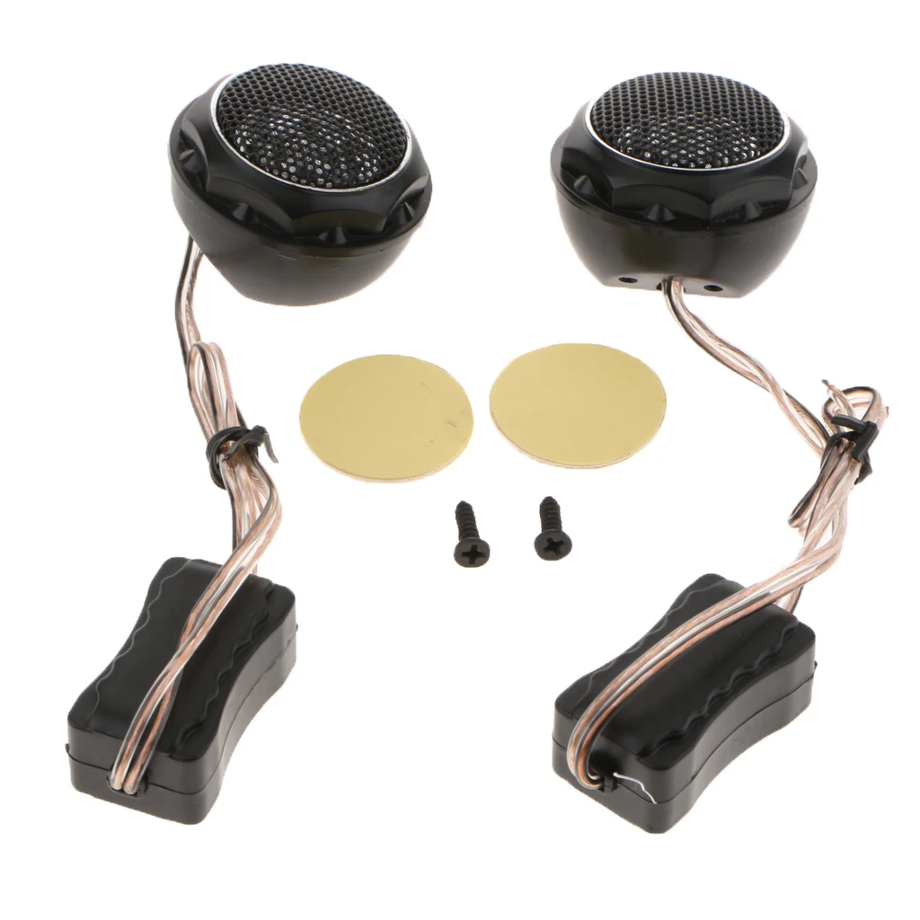2 pc Audio Silk/Polymer Composite Dome Tweeters Kit (1 Pair, Black）