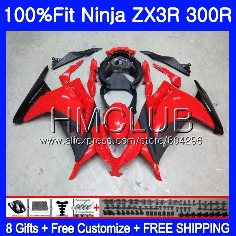 Инъекции для KAWASAKI NINJA ZX3R EX 300 ZX 300R фабрика красная 2013 10JK. 2 EX300 ZX-3R ZX300R 13, 14, 15, 16 лет обтекатель