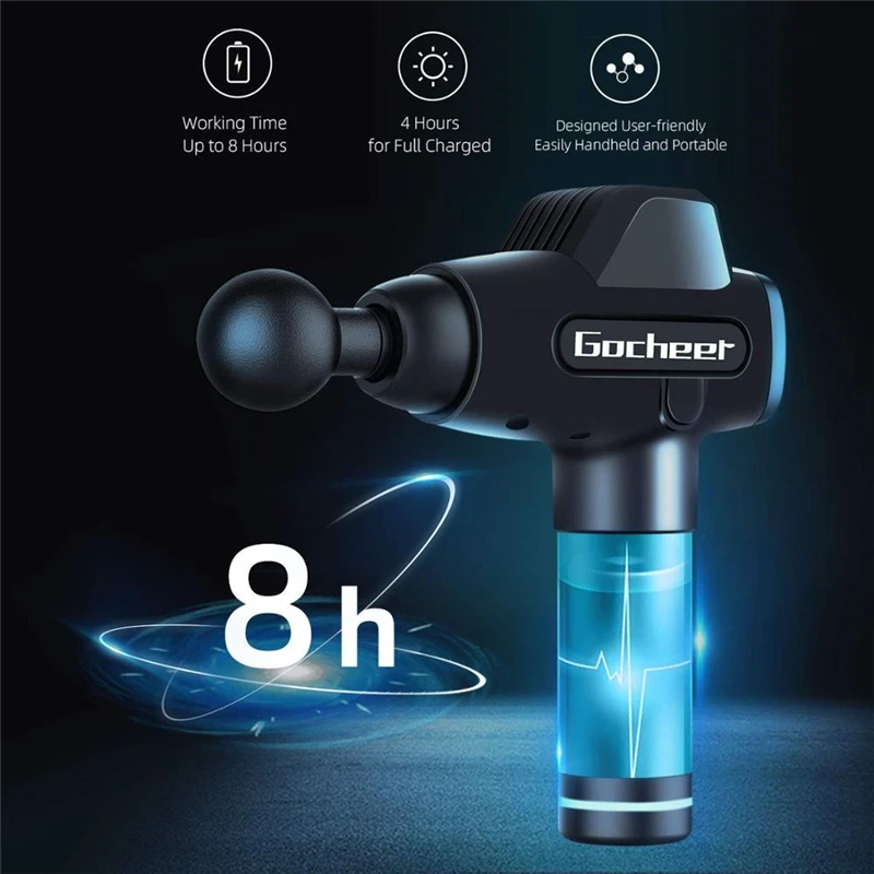 LCD Touch Massage Gun Fashion Multifunctional Vibro Body Neck Foot Mucle Massager Deep Tissue Muscle Relaxing Machine 20 Speeds