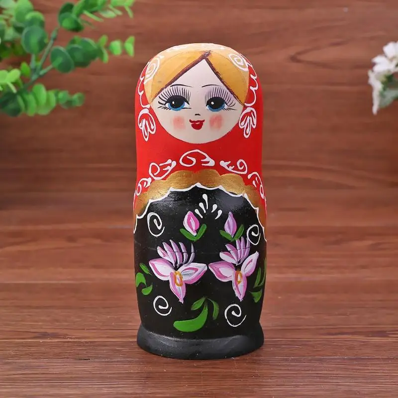 5 шт. черный красный девочка русская пустая Matryoshka куклы игрушки деревянные матрешки куклы ремесла игрушки для детей подарок на день рождения