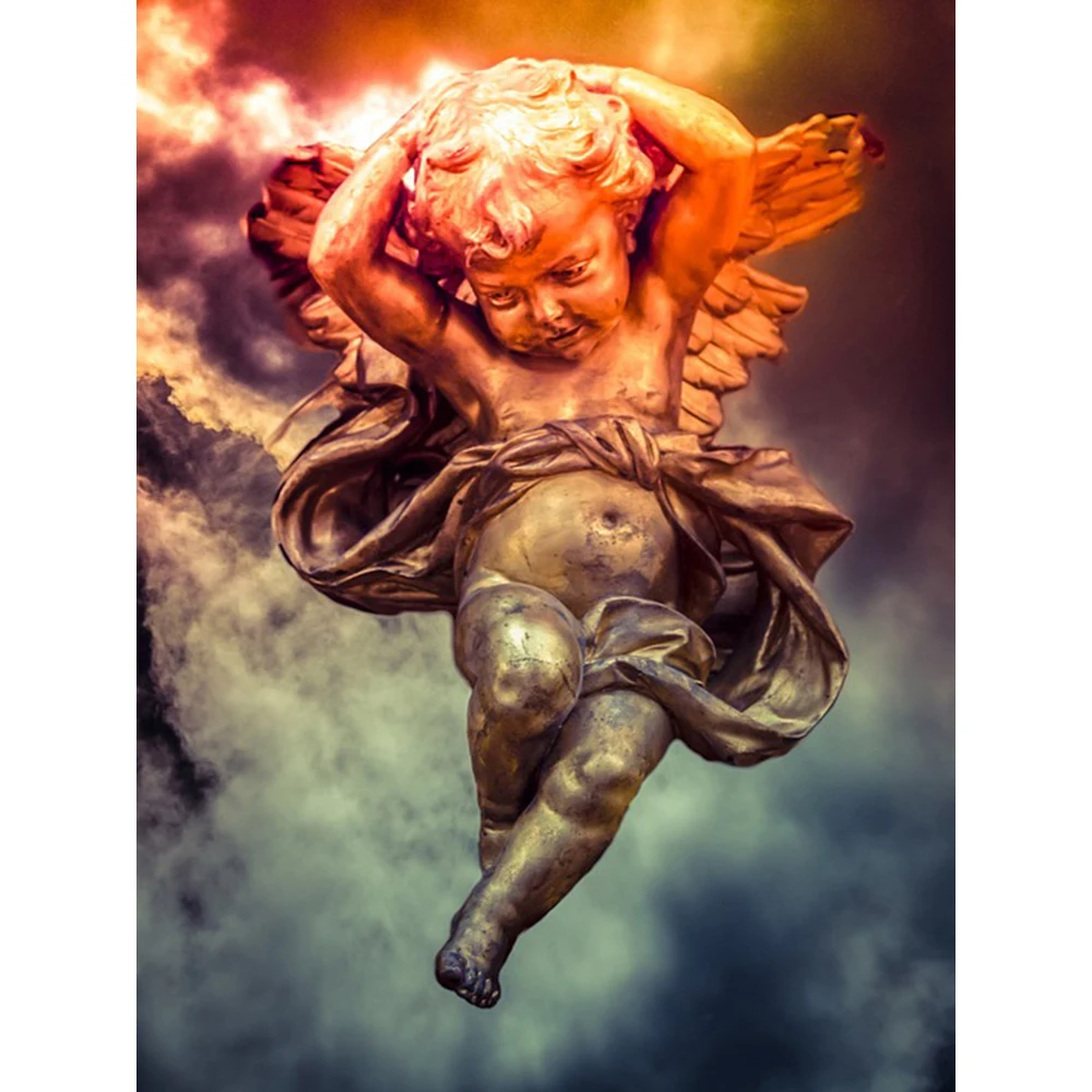 DIY Алмазная картина ангел мальчик Вышивка Полный дисплей квадратные круглые