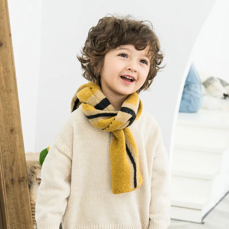 Autumn winter children's scarf fashion patchwork Color high-grade warm soft scarf 2-12Y boys and girls fashion scarf