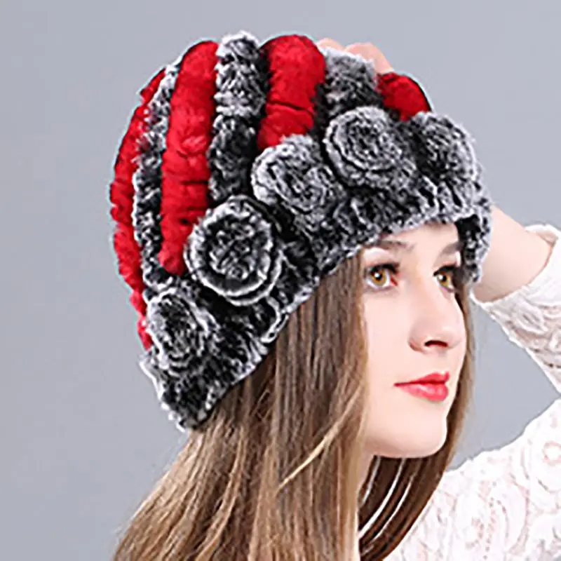 Элегантный Искусственный мех имитация шапочки Женская шапка Повседневная теплая широкая кайма женская шапка осень зима уличная Skullies