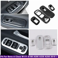 

Armrest Window Glass Lift Button Cover Kit Fit For Mercedes Benz A Class W177 A180 A200 A220 A250 2019 - 2021 Carbon Fiber Look