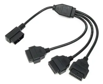 

100pcs Diagnostic Adapter OBD2 Car Tools OBD 2 1 to 3 L Cable Male Three Port To Female for elm327