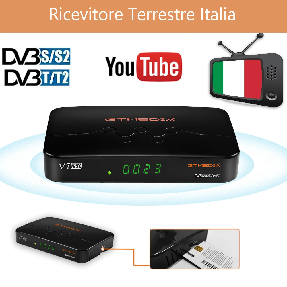 NEW GTMEDIA V7 PRO Set-Top-Box support CA card DVB-T2/S2 H.265 digital satellite Terrestrial Receiver Combo for IT tv box | Электроника