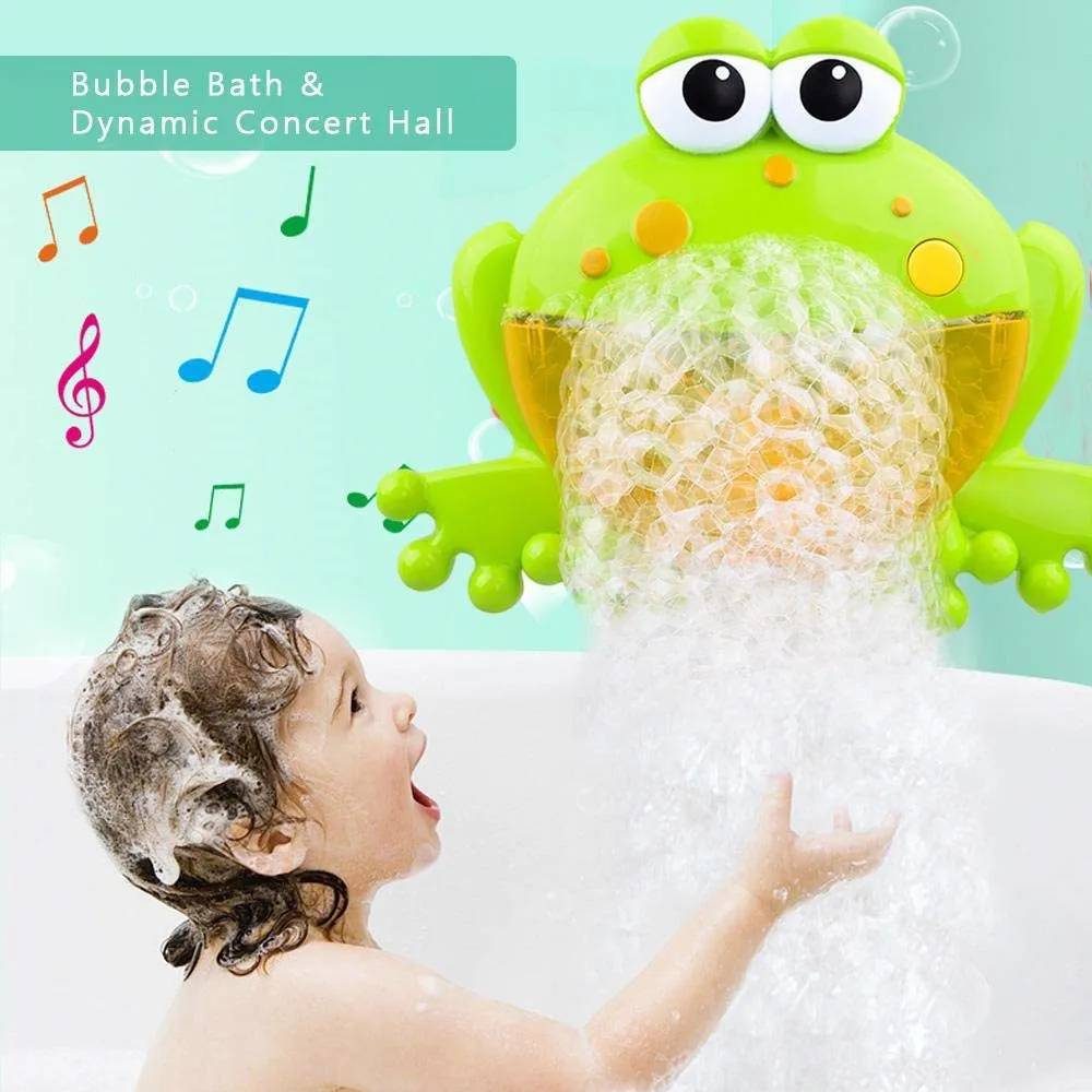 Детские игрушки-пузыри для ванны, автоматическая машина для создания пузырьков в форме лягушки для ванны с 12 музыкальными игрушками для детей