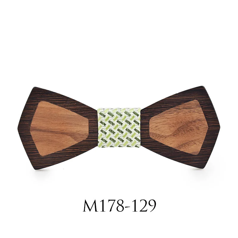 Wood Bowtie Британский Взрослый мужской женский пэчворк дизайн деревянный модный галстук-бабочка жених свадебный бизнес бабочка галстук вечерние деревянная бабочка - Цвет: Wood Bowtie