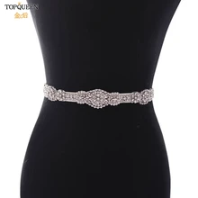 TOPQUEEN S396 роскошный Кристальный свадебный пояс свадебное платье Цветочный Пояс жемчуг и стразы свадебный пояс серебряный бриллиантовый пояс