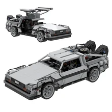 

MOC Back to The Futures Car Building Blocks Time Machine For Delorean Cars Bricks Vehicle Model Education Idea Toys For Children