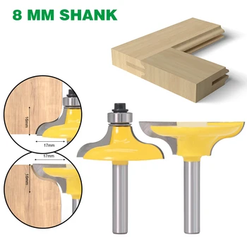 

2PCS/Set 8MM Shank Milling Cutter Wood Carving Entry Door For Long Tenons Router Bit Tenon Cutter For Woodworking Engraver Tools