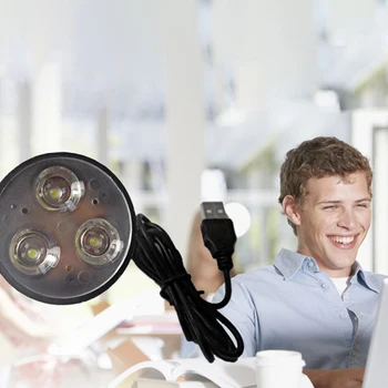 

Night Light Reading Lamp Laptop PC Black Work At Night Eye protection 3 Led Clip-On LED light For Laptop PC Notebook Black