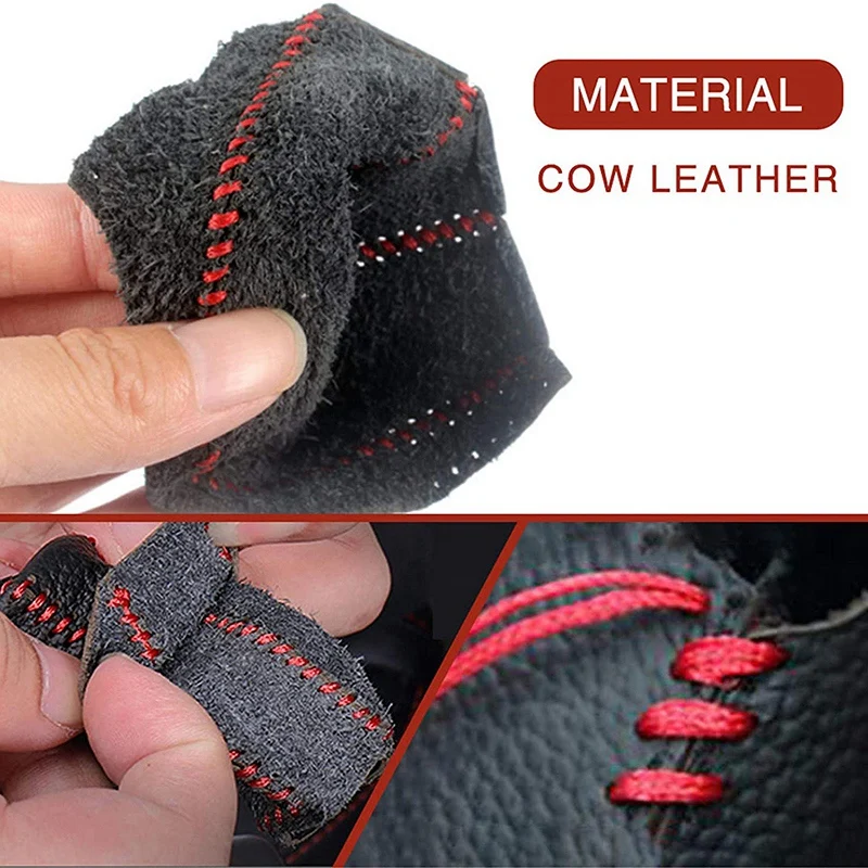 Car Leather Gear Handbrake Cover Shift Lever Cover for Kia K2 2011 2012 2013 2014 2015