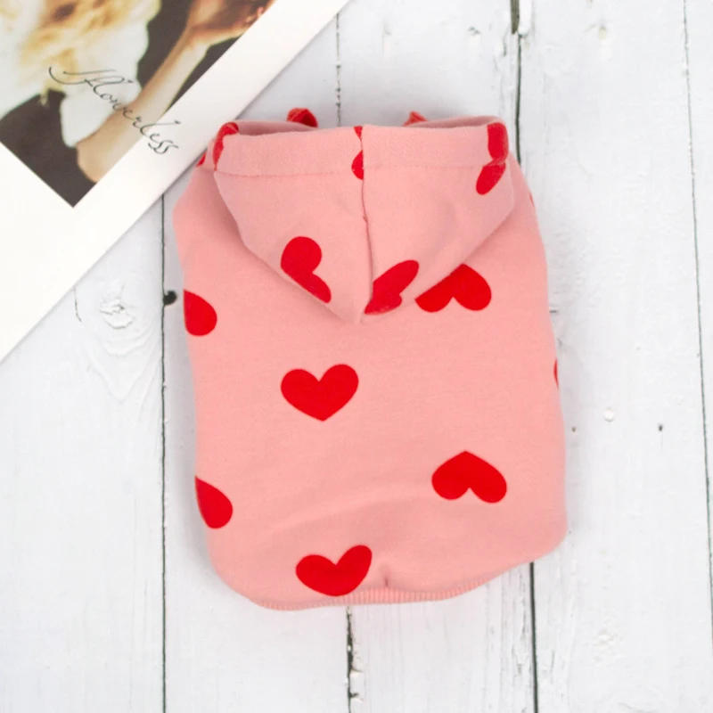 Heart Pattern Hoodie - Soft And Cute For Dog