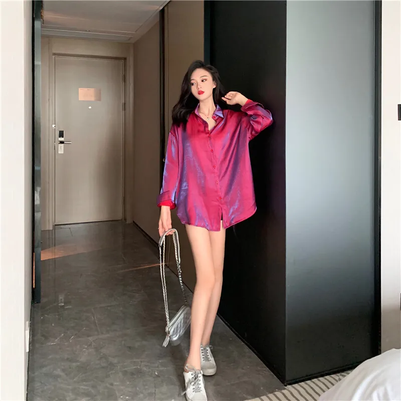 Spring Summer New Women's Boyfriend Hot Sleep Shirt Dress Linen Chiffon Soft Cool Button Down Cotton Nightgown Women Ventilation