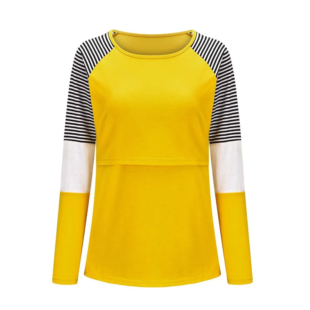 Полосатая комбинированная одежда для грудного вскармливания; зимняя хлопковая домашняя пижама для беременных женщин; рубашка для беременных; Embarazad
