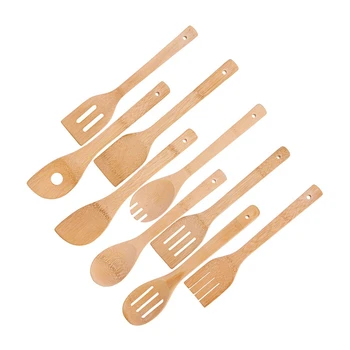 

9 Piece Bamboo Cutlery Set Kitchen Cooking Utensils Spoon Non-Stick Wooden Shovel Spoon Suitable for Home Kitchen