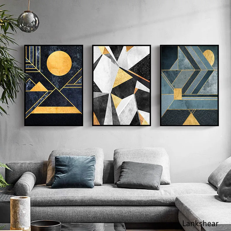 

Luxury Abstract Picture Home Decor Nordic Canvas Painting Wall Art Print Modern Geomerty Colorful for Living Room Backdrop Decor