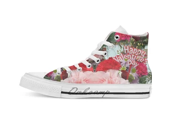 

Happy Valentine's Day World...... breathable Casual High Top lace-up Canvas shoes sneakers Drop shipping