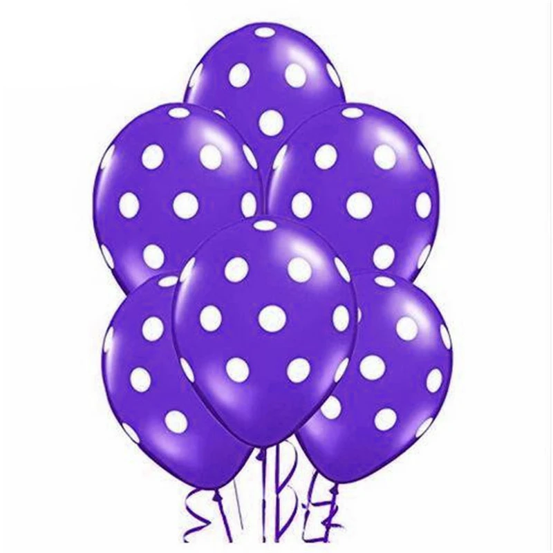 pruple 10/20 штук 12 дюймов Божья коровка Черный, красный, белый цвета пятно воздушных шаров из латекса, День рождения бальное свадебное Decora надувной воздушный шар детская игрушка - Цвет: pruple