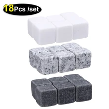 6/18pcs Whiskey Stones Reusable Wine Cooler Portable Whisky Ice Stone Whisky Natural Rocks Bar Wine Tools Party Wedding Gift Set