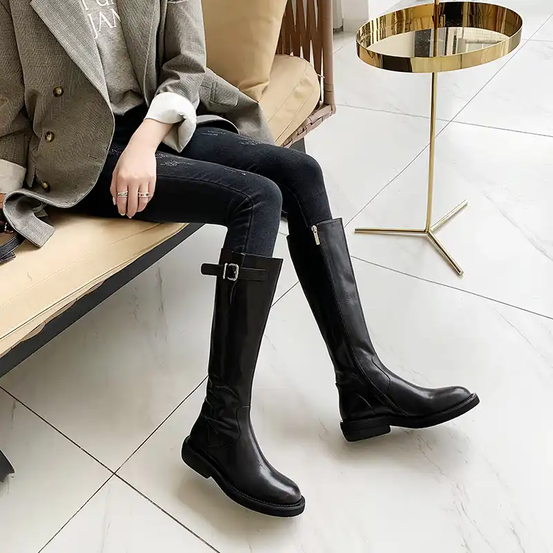 Leather boots children's mid boots 2019 