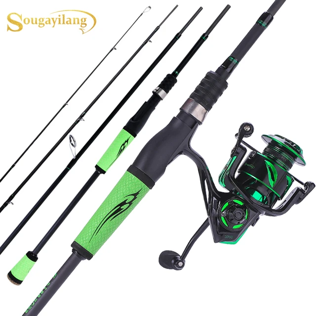 Sougayilang 2.1m 2.4m Carbon Spinning Fishing Rod Reel Combo 4 Section  Portable Lure Rod With 12+1bb Spinning Fishing Reel Wheel - Rod Combo -  AliExpress