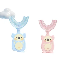 New Hot Children Smart 360 Degree U-Shape Manual Toothbrush Cartoon Pattern Tooth Brush For 2-12Y Kids With Soft Silicone Head