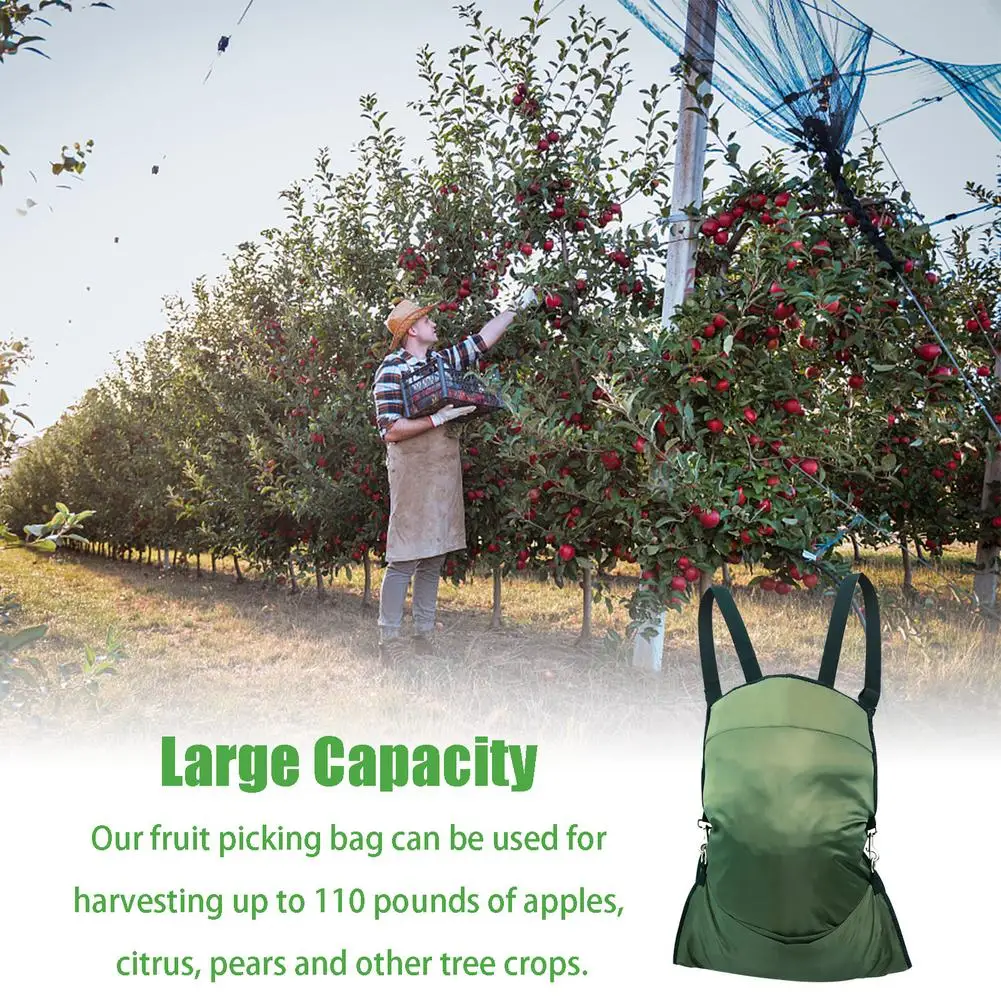 Fruit Picking Bag 300D Oxford Cloth Fruit Storage Apron Pouch Heavy Duty And Adjustable Fruit Storage Pocket For Outdoor Orcha