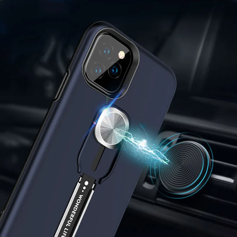 Автомобильный Магнитный чехол-держатель для iPhone 11 Pro Max Xs Max Xr X 8 7 6 Plus с функцией подставки защищает заднюю крышку