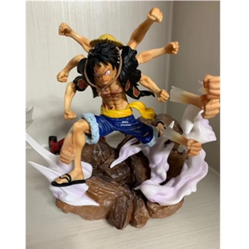 12" ONE PIECE Statue Phantom Luffy Bust Rubber Machine Gun Full-Length Portrait Ray Gun PVC Action Figure Toy BOX 31CM V940