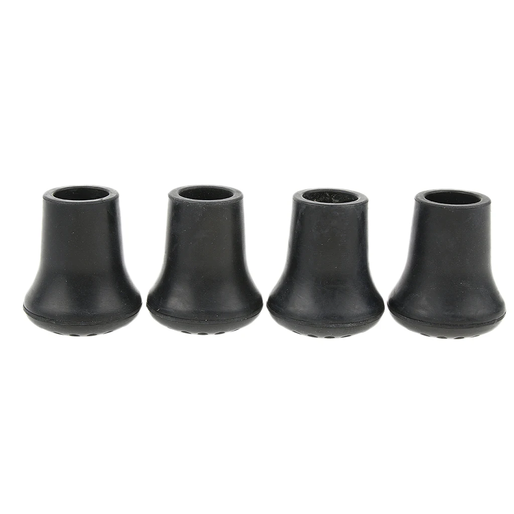 4Pcs Anti-skid Rubber Tip End Caps Ferrules Trekking Pole Cover Hiking Walking Stick Can Pad - 4 x 4.5 cm