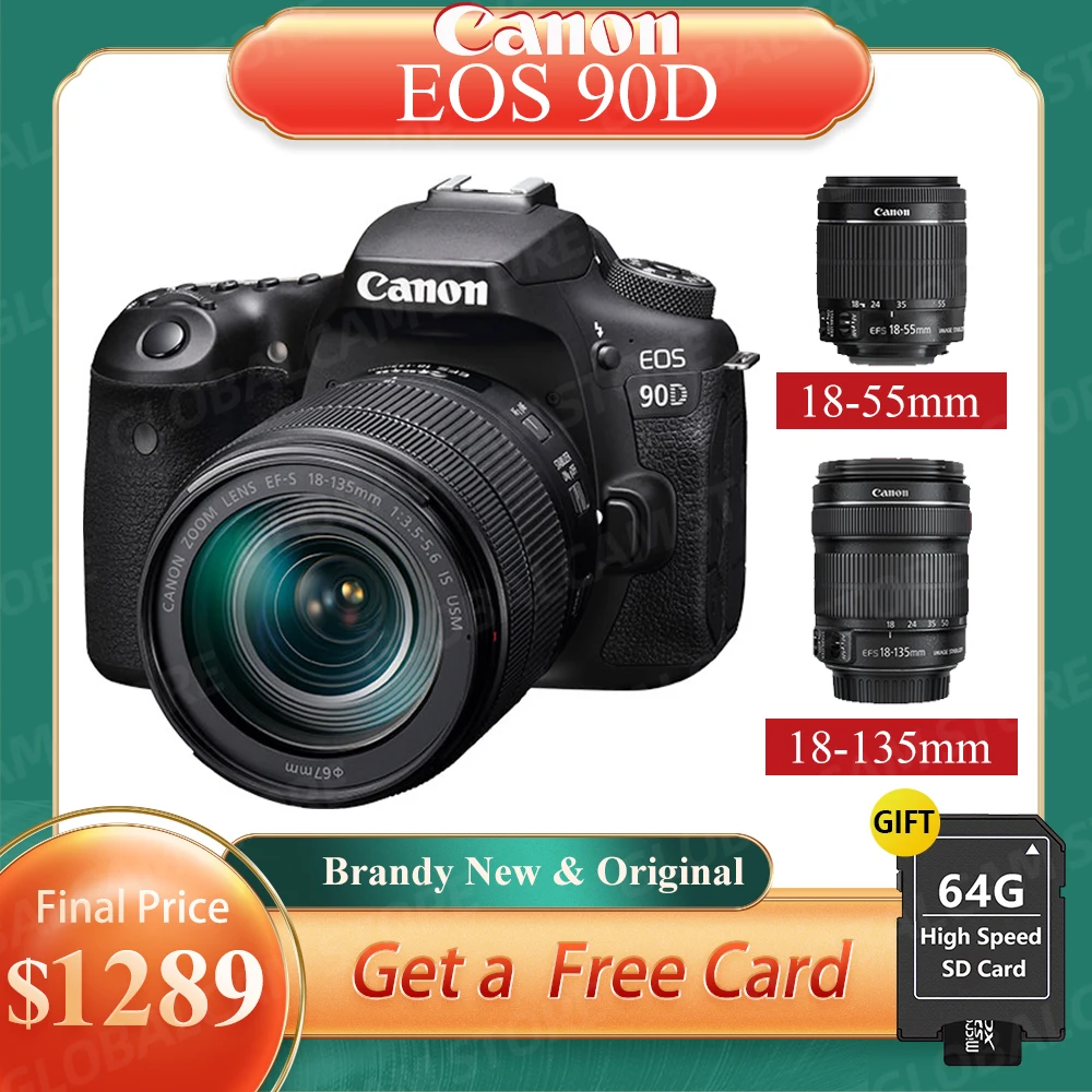 Canon EOS 90D DSLR корпус камеры только/с 18-55 мм объективом/с 18-135 объективом оригинал и