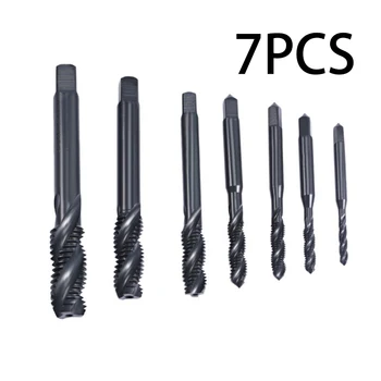 

7pcs Tap And Drill Hex Shank HSS Metric Hand Spiral Screw Thread Drill Bit Tools