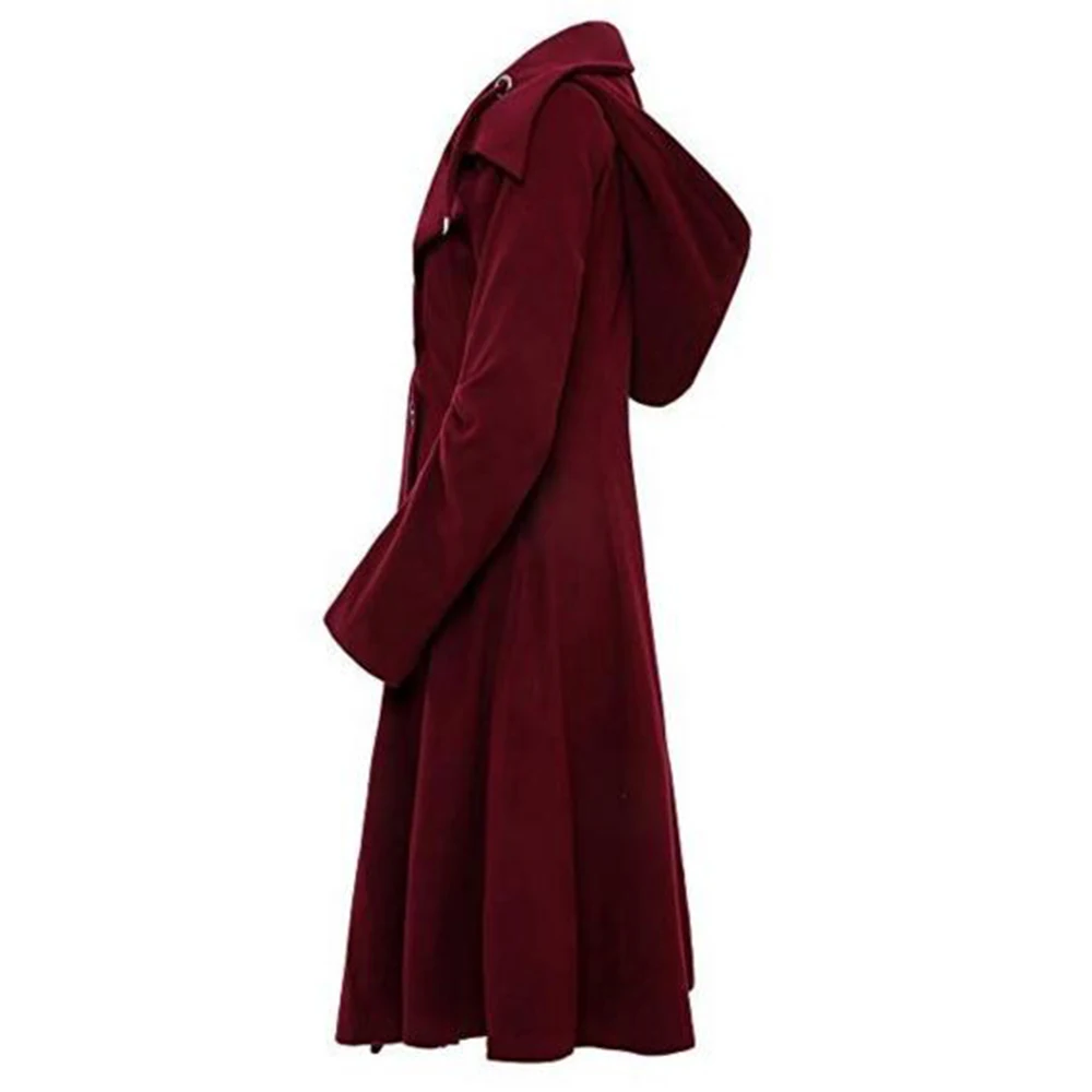 Retro Women Coat Long Trench Coat Women Winter Black Stand Collar Gothic Coat Elegant Women Coat Vintage Female Warm