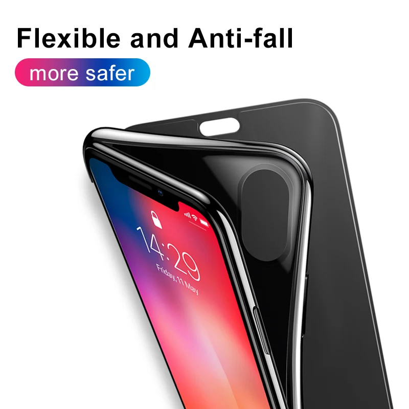 Baseus, ультра тонкий чехол для iPhone XS Max XS XR, чехол со стеклянной защитой экрана, мягкий термополиуретановый сенсорный чехол для телефона