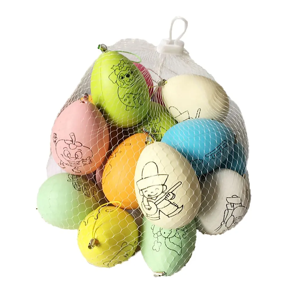 20 шт. пасхальные яйца Детские игрушки ручной работы DIY пасхальные яйца мультфильм окрашенная яичная скорлупа детские развивающие игрушки подарки, произвольный цвет